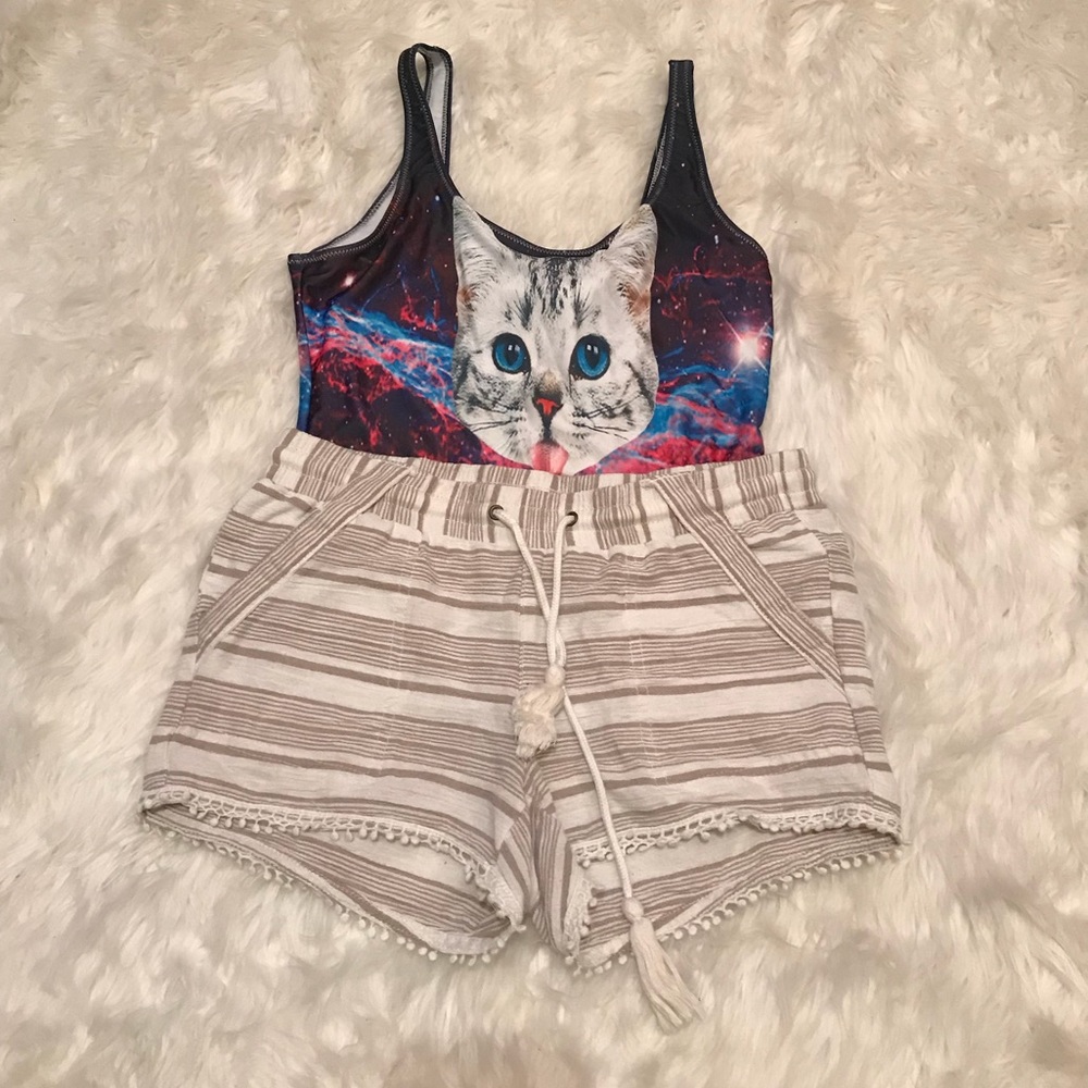 Striped beach shorts